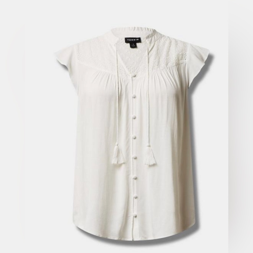 SOLD!! Torrid Rayon Slub Crochet Top 3x